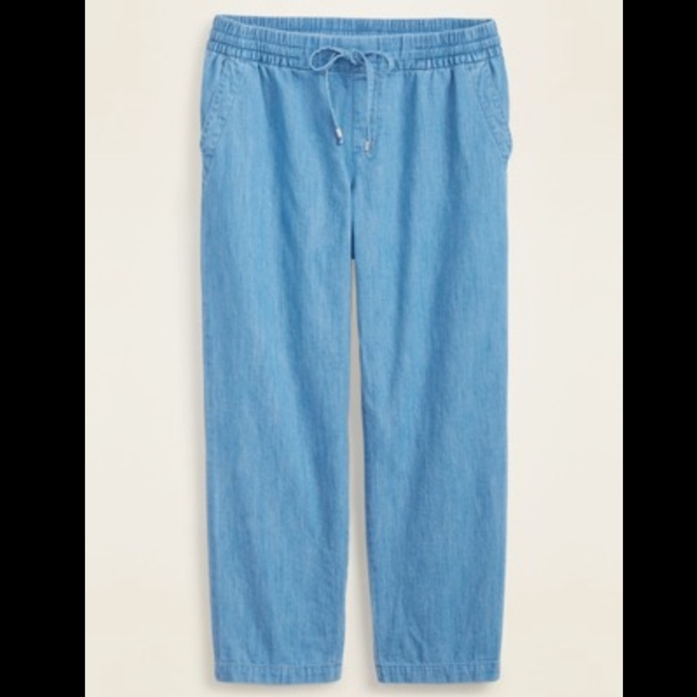 Old Navy Chambray Mid-Rise Chambray Pull-On Pants for Women